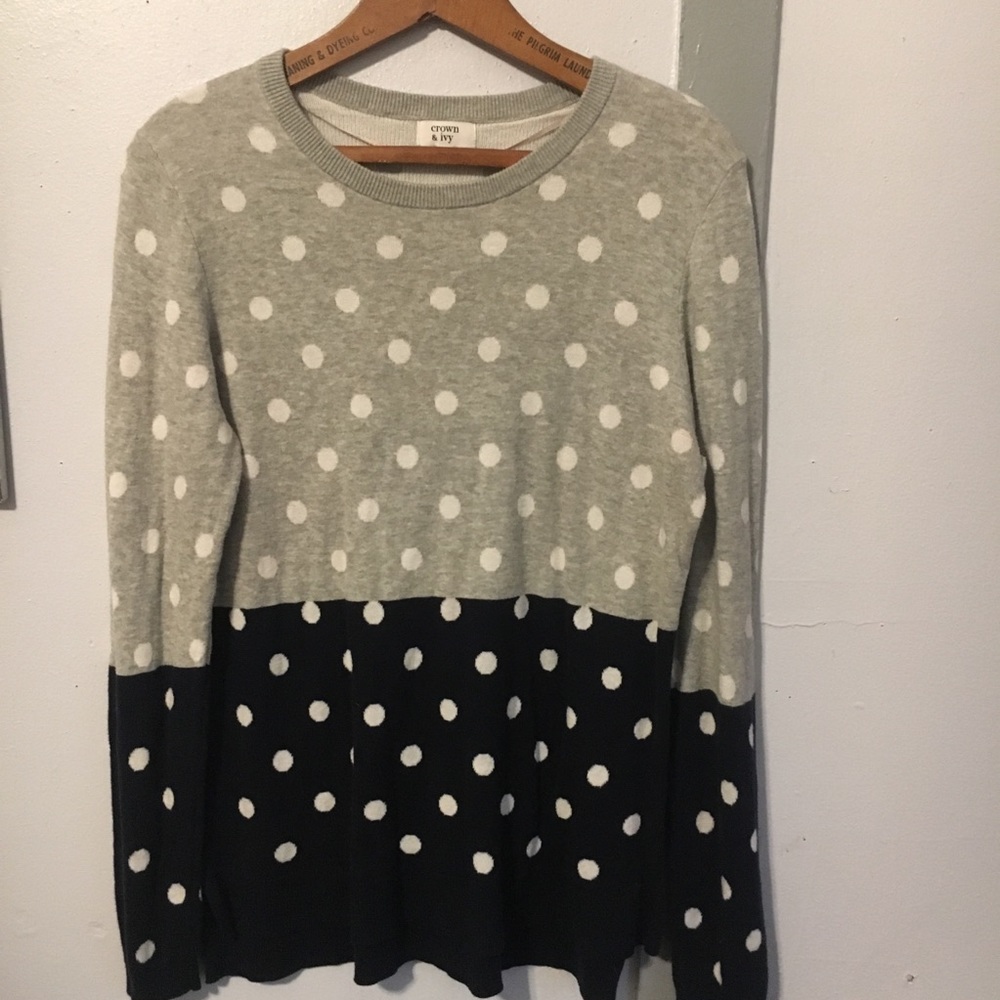 🐦Grey and Blue Polka Dot Sweater🐦